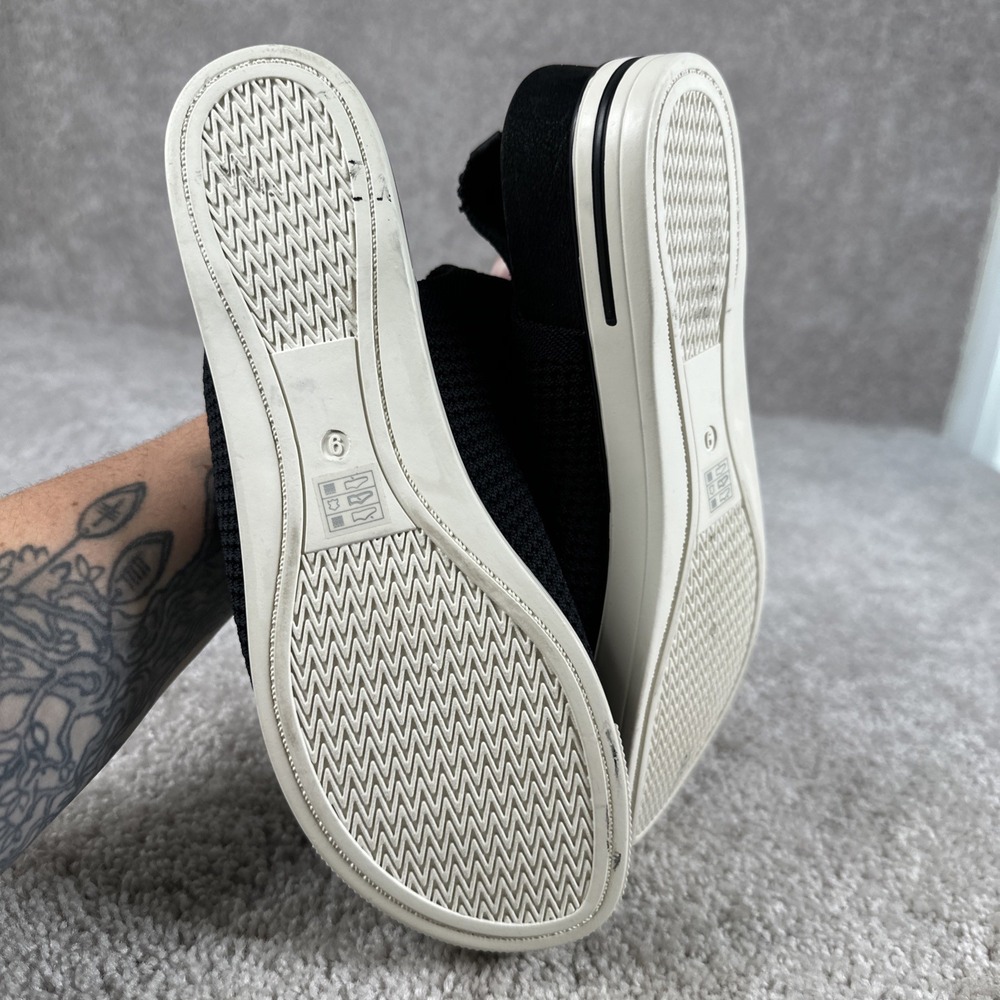 Eileen Fisher Size 9 Black Stretch Knit Open Toe Wedge Sandals - Picture 7 of 7